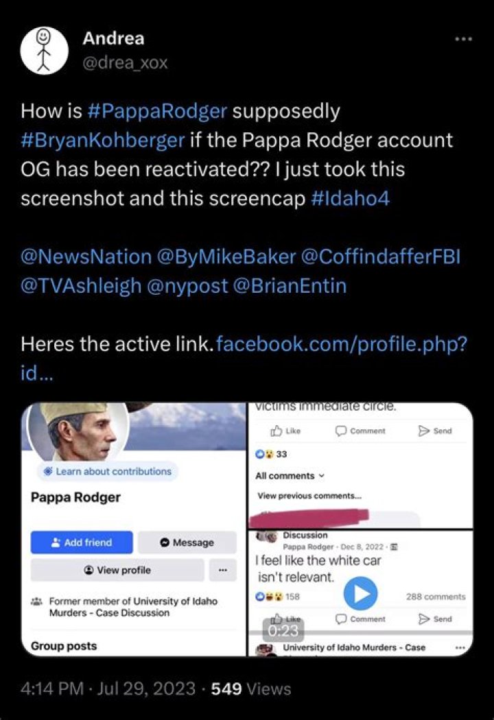 “How would anyone besides him know some of this?”: Bryan Kohberger Pappa Rodgers Facebook posts theory goes viral